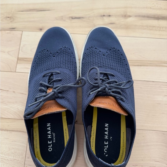 Cole Haan Men's Dark Blue Knit Sneakers - Picture 3 of 4